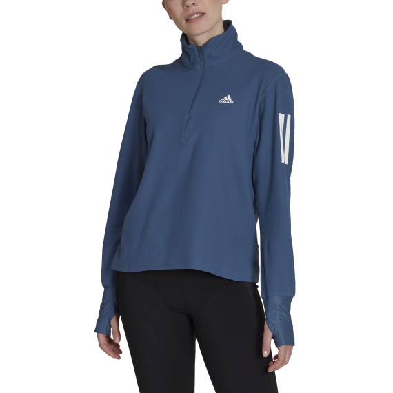 W TR 1/2 ZIP CO steelblue FTWWHT/SILVMT/SIGPNK 