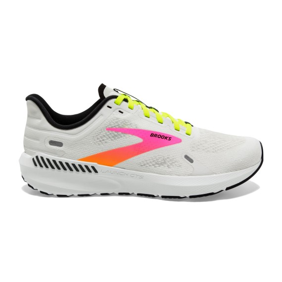 Brooks Launch GTS 9 white pink nightlife weiß