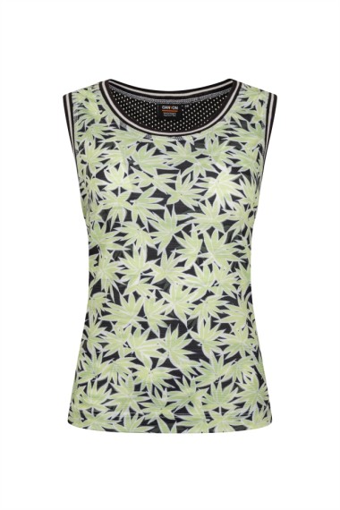 Tanktop AOP Blätter klein pist/blk 14 