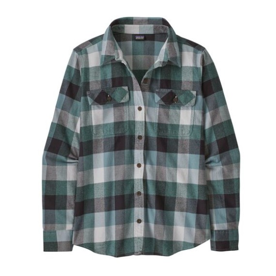 W"s L/S Organic Fjord Flan green nouveau Guides: Nouveau Green 